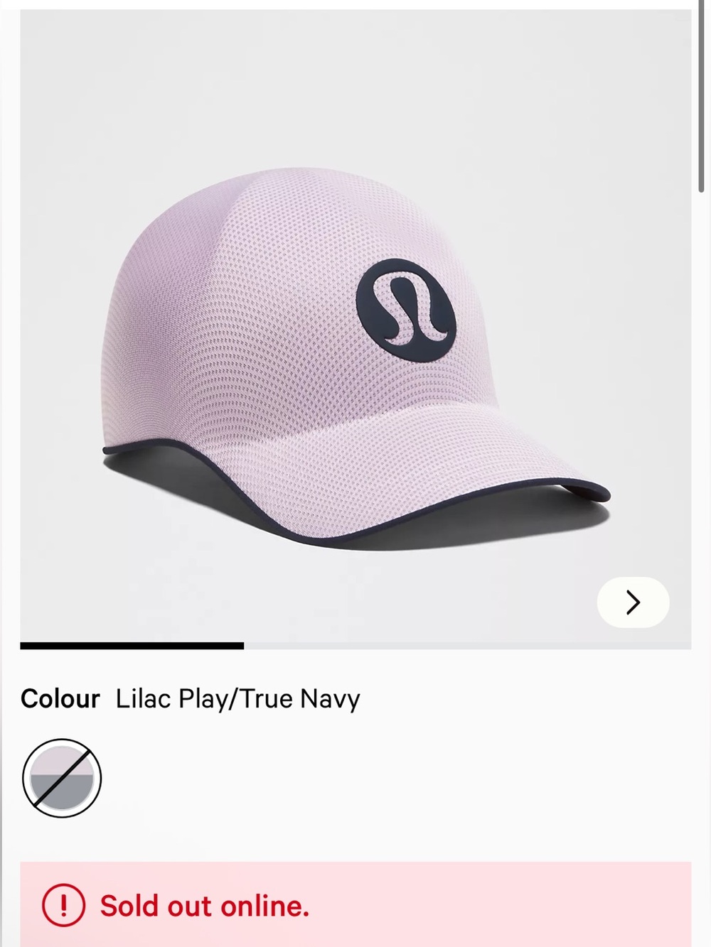 New lululemon athletica Lilac flexible cap Lilac/Navy